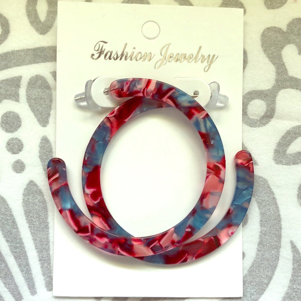 🆕Colorful hoop earrings